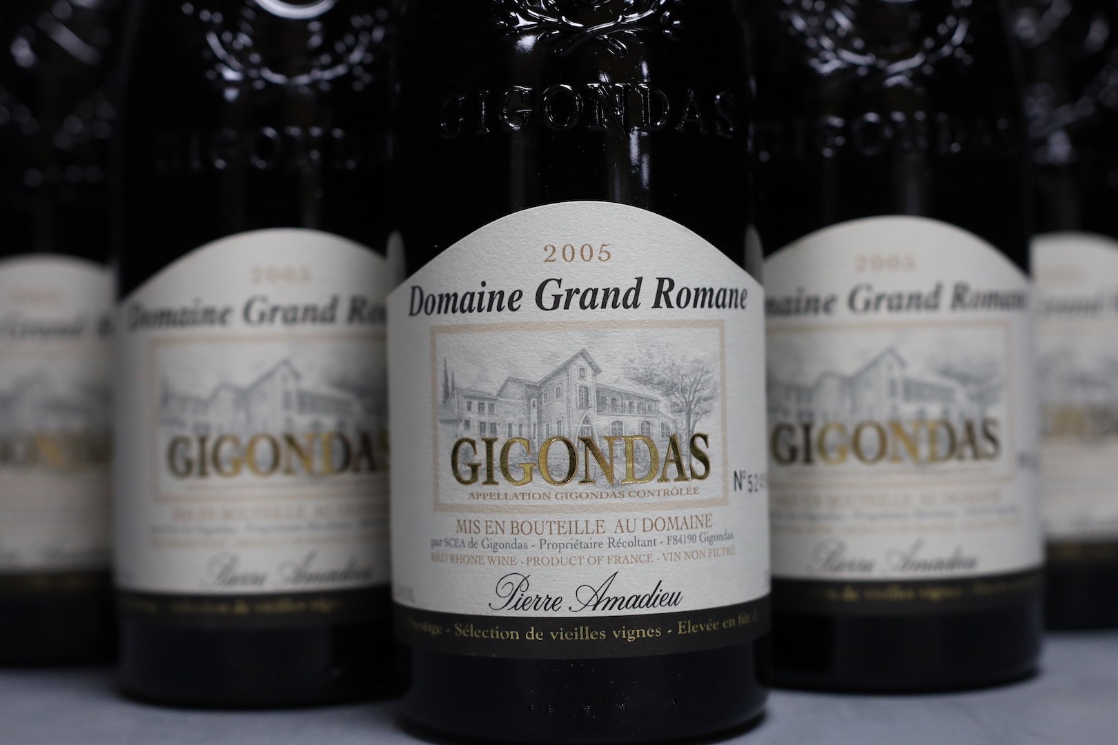 Six bottles Pierre Amadieu Domaine Grande Romane Prestige Gigondas OCC, 2005, 75cl